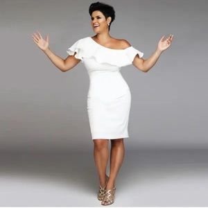 Marciano Los Angeles Made in Italy White one shoulder Cocktail Dress